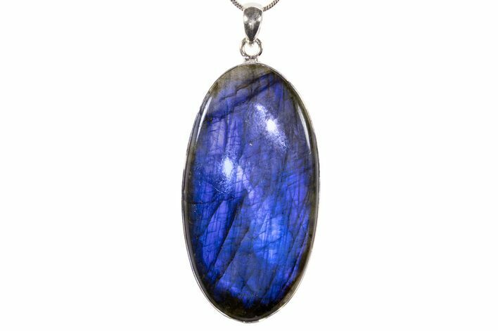 Brilliant Blue Labradorite Pendant with Chain #302797